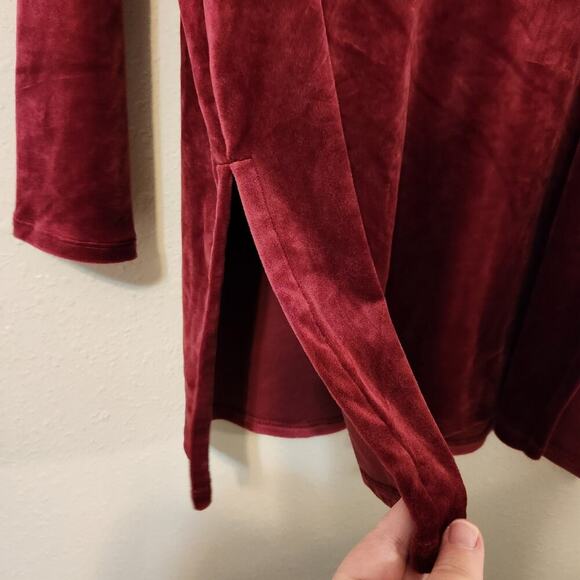 Pure Jill Velvety V-Neck Burgundy Top Size Medium Petite‎ - Picture 8 of 10